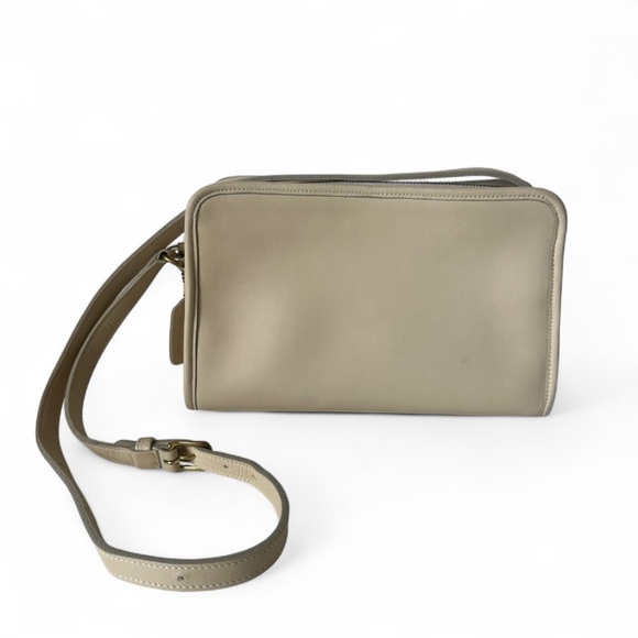 Vintage Coach 9814 Cream Bone White Leather Sutton Crossbody Shoulder Bag Purse - Picture 1 of 12